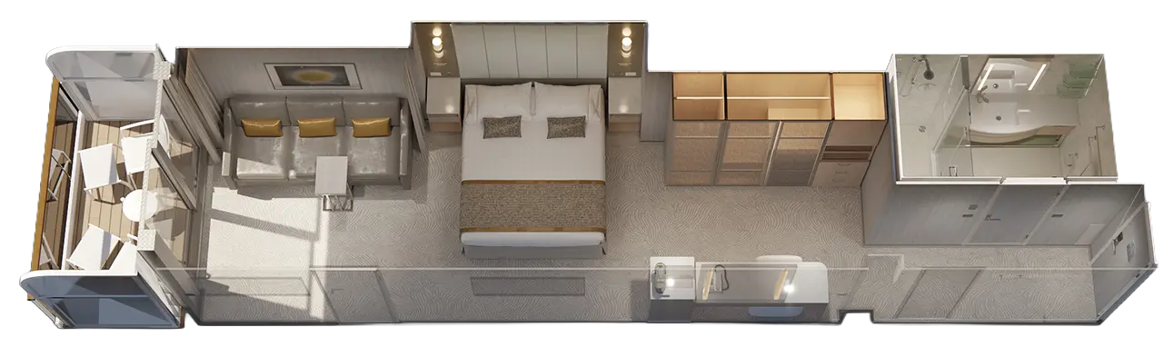 迷你套房艙平面圖