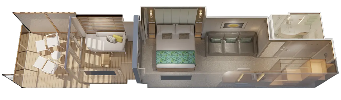 小屋迷你套房艙平面圖