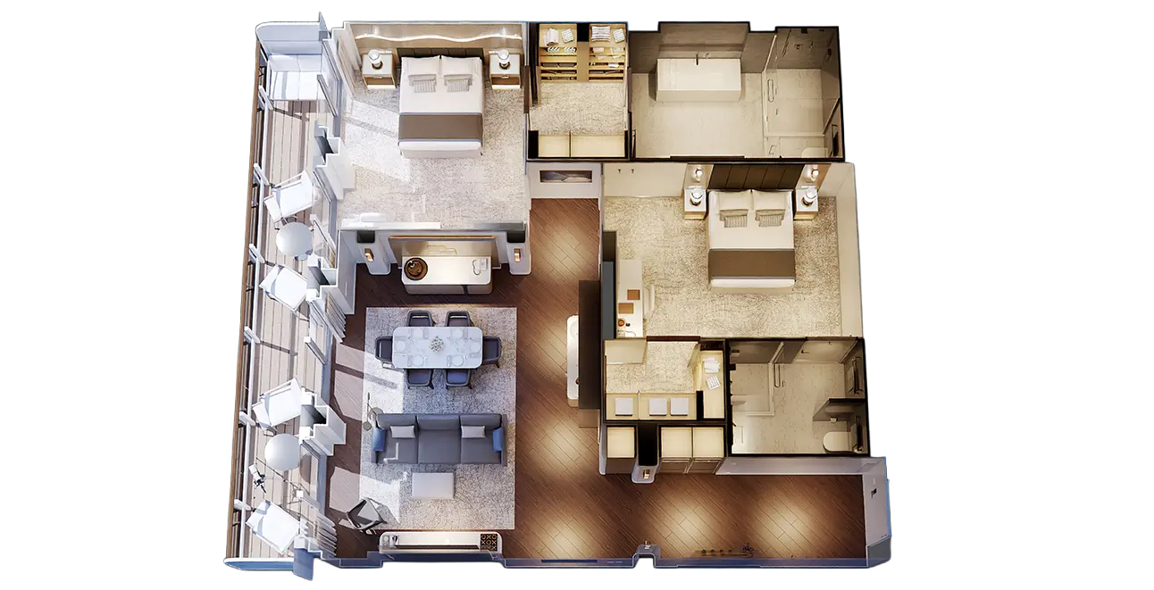 聖殿星空套房艙平面圖