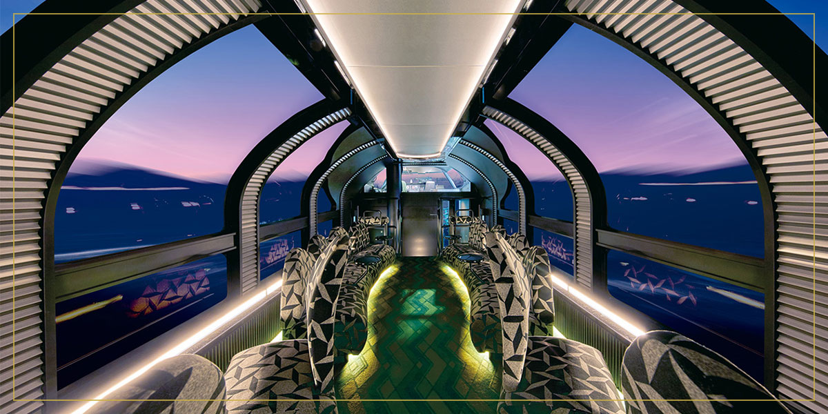 瑞風號展望車廂夜景 瑞風號展望車廂夜景